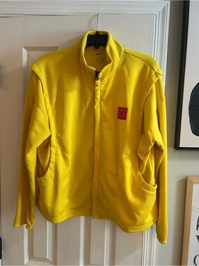 Nike Bright Yellow Track Jacket with Red Chest Patch
